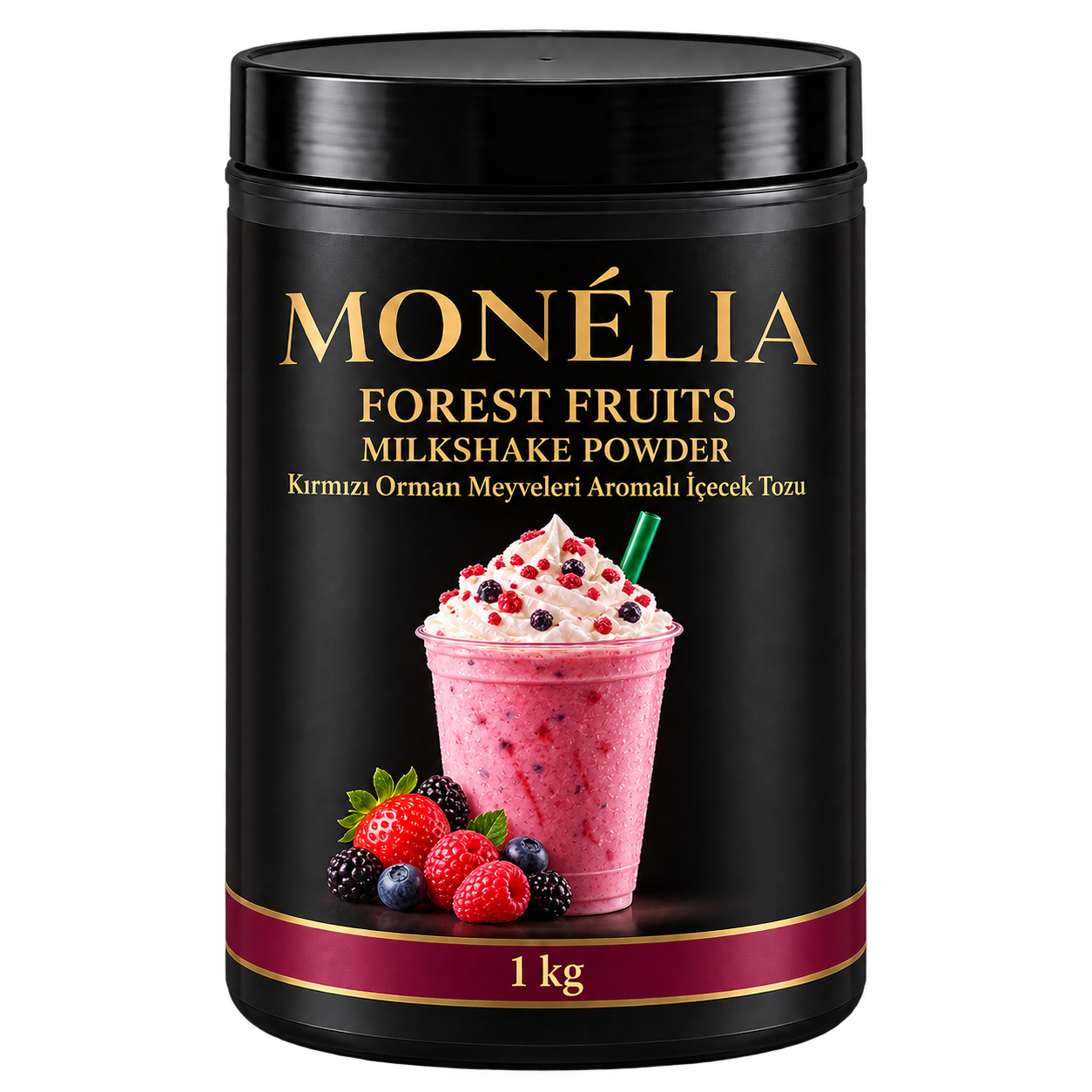MONÉLIA مسحوق ميلك شيك ثمار الغابة الحمراء